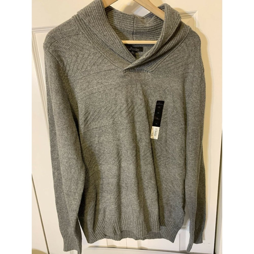 New Marc Anthony Men’s Sz XL Cowl Neck Dark‎ Gray Sweater